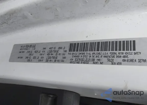 2018 Ram Promaster 2500 High Roof 159 Wb from USA, damaged, VIN 3C6TRVDG1JE121188